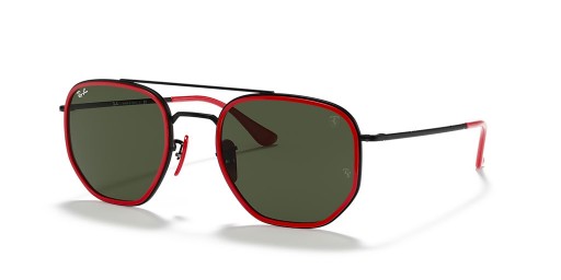 Ray-Ban RB3748M سكوديريا فيراري جمع ل (52 - 22) مع الأخضر العدسات و النظارات الشمسية الإطار الأسود
