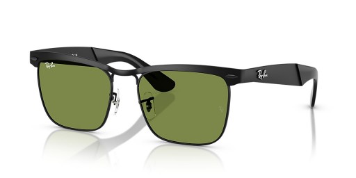 Ray-Ban RB3875 Wayfarer Deluxe XXL (56 - 18) s Zelené čočky a Černý rám sluneční Brýle