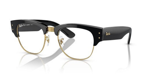 Ray-Ban RB0316S Mega Clubmaster Přechody® XL (53 - 21) s Transparentní skla a Černý rám Brýle