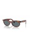 Ray-Ban RB2242 Wayfarer Oválné L (53 - 22) s Modrými skly a Hnědý rám sluneční Brýle
