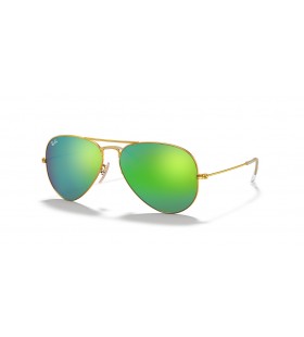 Ray-Ban RB3025 Aviator Flash ÄŒoÄky XXL (62 - 14) s ZelenÃ© ÄoÄky a ZlatÃ½ rÃ¡m sluneÄnÃ­ BrÃ½le