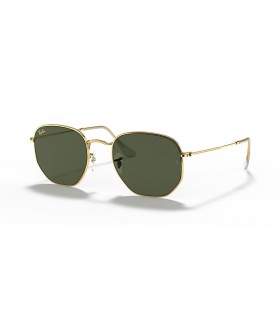 Ray-Ban RB3548 Hexagonální M (51 - 21) s Zelené čočky a Zlatý rám sluneční Brýle