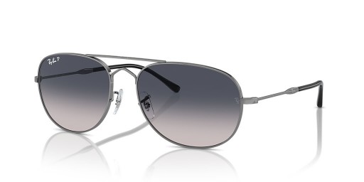 Ray-Ban RB3735 Bain Bro XL (57 - 17) med Blå linser og Sølv ramme Solbriller