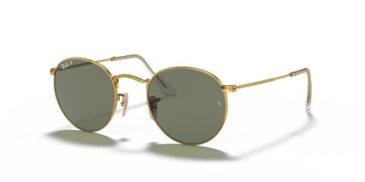 Ray-Ban RB3447 Runde Metal S (50 - 21) med Grønne linser og Guld ramme Solbriller