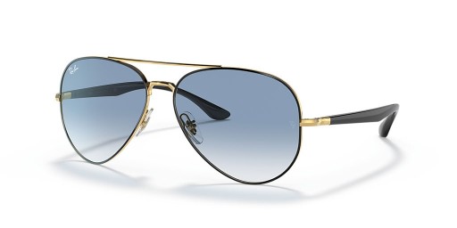 Ray-Ban RB3675 XL (58 - 14) med Blå linser og Sort ramme Solbriller