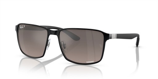 Ray-Ban RB3721CH Chromance XXL (59 - 17) med Grå linser og Sort ramme Solbriller