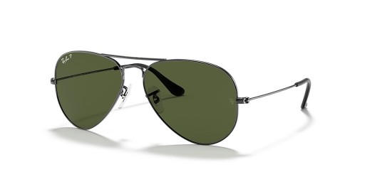 Ray-Ban RB3025 Aviator Classic XL (58 - 14) med Grønne linser og Sølv ramme Solbriller