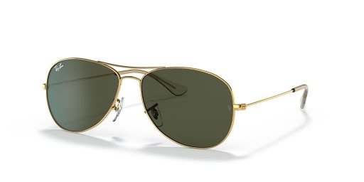 Ray-Ban RB3362 Cockpit XL (59 - 14) med Grønne linser og Guld ramme Solbriller