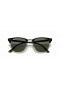 Ray-Ban RB3016F Klubmester Classic XL (55 - 19) med Grønne linser og Sort ramme Solbriller