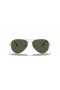 Ray-Ban RB3689 Aviator Metal II L (58 - 14) med Grønne linser og Guld ramme Solbriller