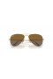Ray-Ban RB9506S Aviator Kids L (52 - 14) med Brune linser og Guld ramme Solbriller