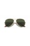 Ray-Ban RB3689 Aviator Metal II L (58 - 14) med Grønne linser og Guld ramme Solbriller