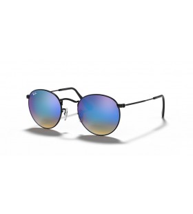 Ray-Ban RB3447 Runde Flash Gradient Linser S (50 - 21) med BlÃ¥ linser og Sort ramme Solbriller