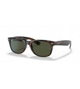 Ray-Ban RB2132 New Wayfarer Classic S (52 - 18) with Green lenses and Tortoise frame Sunglasses