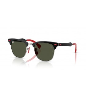 Ray-Ban RB3807M Scuderia Ferrari Collection L (51 - 21) med Grønne linser og Sølv ramme Solbriller