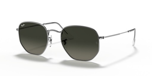 Ray-Ban RB3548N Zeshoekige Flatscreen-Objectieven M (51 - 21) met Grijze lenzen en Zilver frame Zonnebrillen
