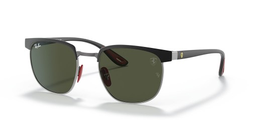 Ray-Ban RB3698M Scuderia Ferrari Collection L (53 - 20) met Groene lenzen en Zwart frame Zonnebrillen