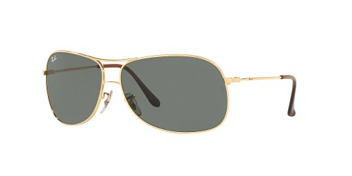 Ray-Ban RB3267 L (64 - 13) met Groene lenzen en Goud frame Zonnebrillen