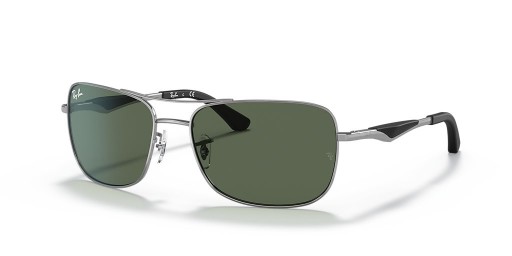 Ray-Ban RB3515 XXL (61 - 17) met Groene lenzen en Zilver frame Zonnebrillen