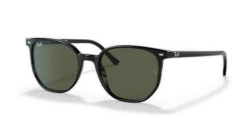Ray-Ban RB2197 Elliot S (52 - 19) met Groene lenzen en Zwart frame Zonnebrillen