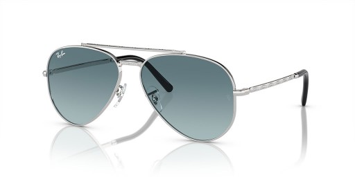 Ray-Ban RB3625 Nieuwe Aviator XXL (62 - 14) met Blauwe lenzen en Zilver frame Zonnebrillen