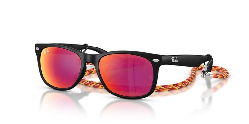 Ray-Ban RB9052S Nieuwe Wayfarer Kids Zomer Capsule S (47 - 15) met Bruine lenzen en Zwart frame Zonnebrillen