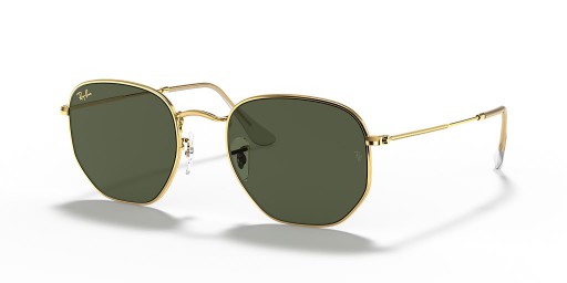 Ray-Ban RB3548 Zeshoekige XL (54 - 21) met Groene lenzen en Goud frame Zonnebrillen
