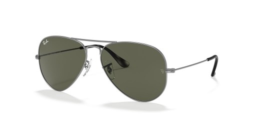 Ray-Ban RB3025 Aviator Classic XXL (62 - 14) met Groene lenzen en Grijs frame Zonnebrillen