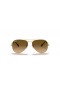 Ray-Ban RB3025 Aviator Verloop XL (58 - 14) met Bruine lenzen en Goud frame Zonnebrillen