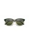 Ray-Ban RB3016 Clubmaster Chromance XL (55 - 21) met Zilveren lenzen en Groene frame Zonnebrillen