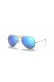 Ray-Ban RB3025 Aviator Flash Lenzen M (55 - 14) met Blauwe lenzen en Goud frame Zonnebrillen
