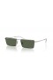 Ray-Ban RB3741 Emy Bio-Based XXL (59 - 17) met Groene lenzen en Zilver frame Zonnebrillen