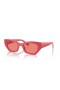 Ray-Ban RB4430 Zena Bio-Gebaseerde (49 - 22) met Roze lenzen en Rood frame Zonnebrillen