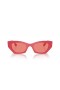 Ray-Ban RB4430 Zena Bio-Gebaseerde (49 - 22) met Roze lenzen en Rood frame Zonnebrillen