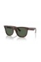 Ray-Ban RBR0502S Wayfarer Omgekeerde S (50 - 22) met Groene lenzen en Bruin frame Zonnebrillen