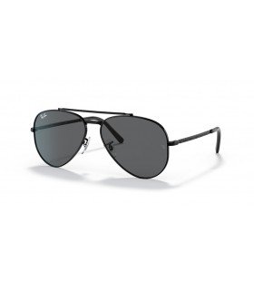 Ray-Ban RB3625 Nieuwe Aviator XXL (62 - 14) met Grijze lenzen en Zwart frame Zonnebrillen