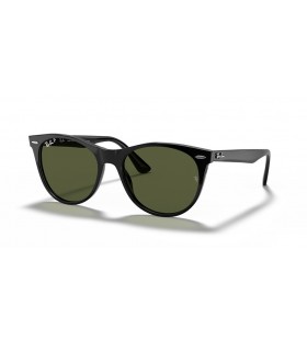 Ray-Ban RB2185 Wayfarer II Classic L (55 - 18) met Groene lenzen en Zwart frame Zonnebrillen