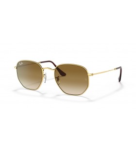 Ray-Ban RB3548 Zeshoekige M (51 - 21) met Bruine lenzen en Goud frame Zonnebrillen