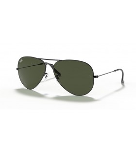 Ray-Ban RB3025 Aviator Large Metal II XXL (62 - 14) met Groene lenzen en Zwart frame Zonnebrillen