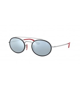 Ray-Ban RB3847M Scuderia Ferrari Collectie XL (52 - 22) met Zilveren lenzen en Zilver frame Zonnebrillen