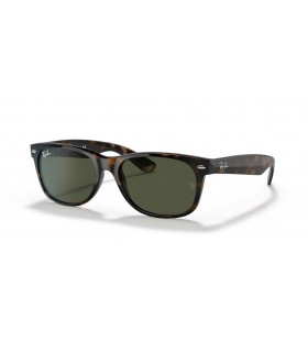 Ray-Ban RB2132 New Wayfarer Classic M (55 - 18) met Groene lenzen en Schildpad frame Zonnebrillen