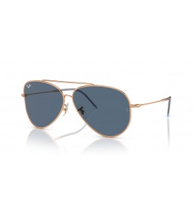 Ray-Ban RBR0101S Aviator Omgekeerde L (59 - 11) met Blauwe lenzen en Roze frame Zonnebrillen