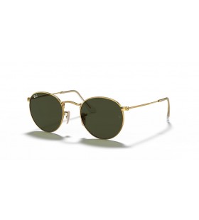 Ray-Ban RB3447 Round Metal XS (47 - 21) met Groene lenzen en Goud frame Zonnebrillen