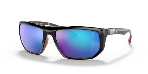 Ray-Ban RB8361M Scuderia Ferrari Kokoelma XXL (60 - 18) Sininen linssit ja Musta runko Aurinkolasit