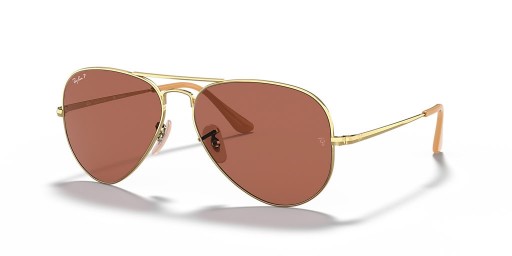 Ray-Ban RB3689 Lentäjä Metalli-II M (55 - 14) Violetti linssit ja Kulta runko Aurinkolasit