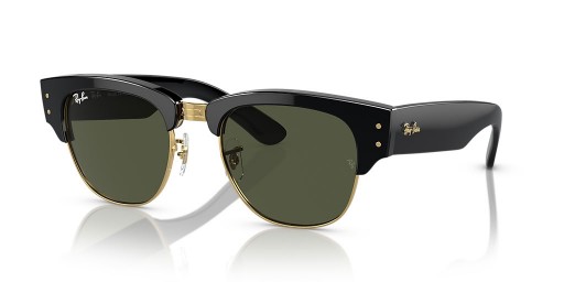 Ray-Ban RB0316S Mega Clubmaster XL (53 - 21) Vihreä linssit ja Musta runko Aurinkolasit