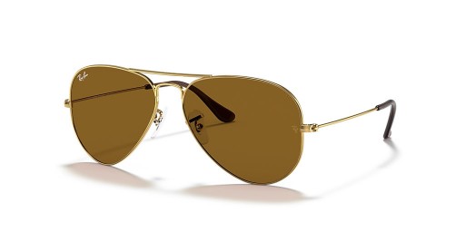 Ray-Ban RB3025 Aviator Classic XL (58 - 14) Ruskea linssit ja Kulta runko Aurinkolasit