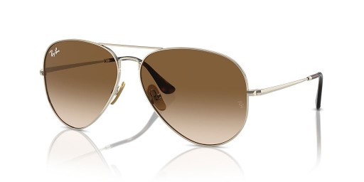 Ray-Ban RB8089 Aviator Titanium L (58 - 14) Ruskea linssit ja Kulta runko Aurinkolasit