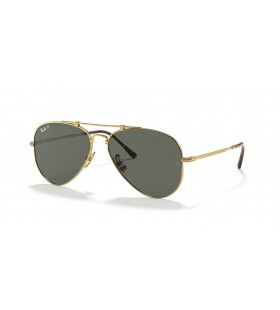Ray-Ban RB8125M Aviator Titanium XL (58 - 14) Vihreä linssit ja Kulta runko Aurinkolasit
