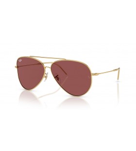Ray-Ban RBR0101S Aviator KÃ¤Ã¤nteinen L (59 - 11) Violetti linssit ja Kulta runko Aurinkolasit